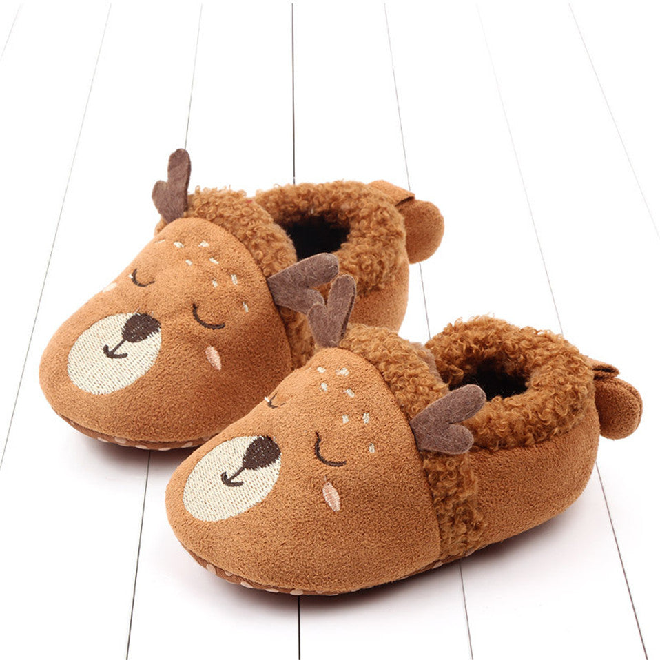 Baby Shoes Adorable Infant Slippers Toddler Baby Boy Girl Knit Crib Shoes Cute Cartoon Anti-slip Prewalker Baby Slippers