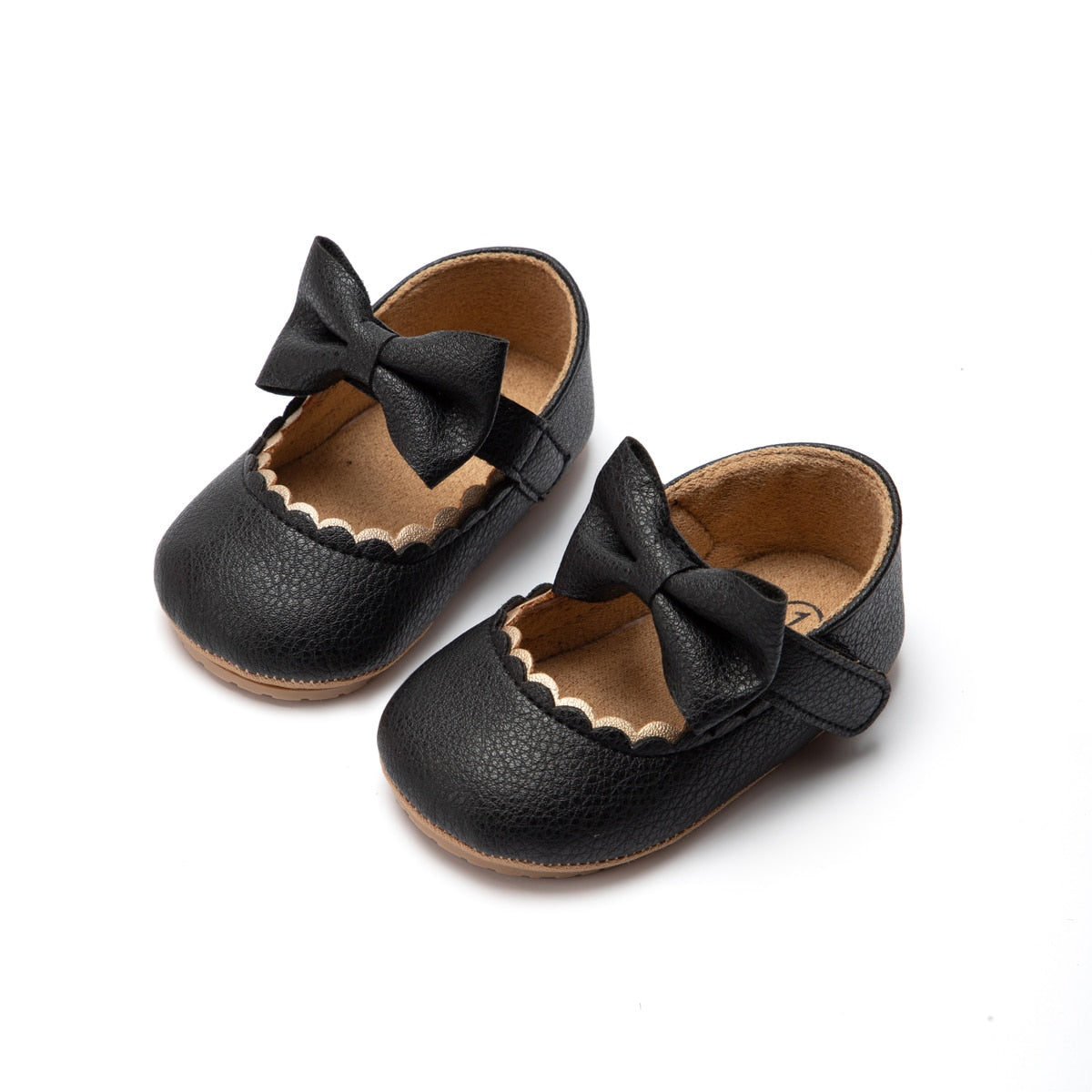 Baby Casual Shoes: Infant Toddler Bowknot Flat First Walker with Non-slip Rubber Soft-Sole for Newborns