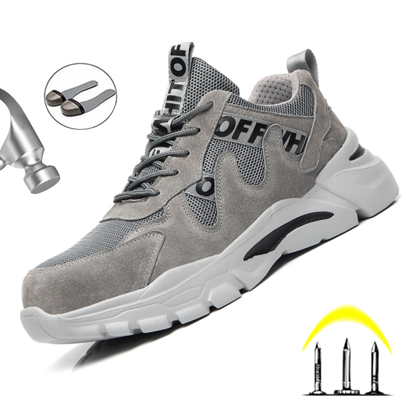 Men's Safety Boots: Steel Toe Work Sneakers with Puncture-Proof and Industrial Security Features