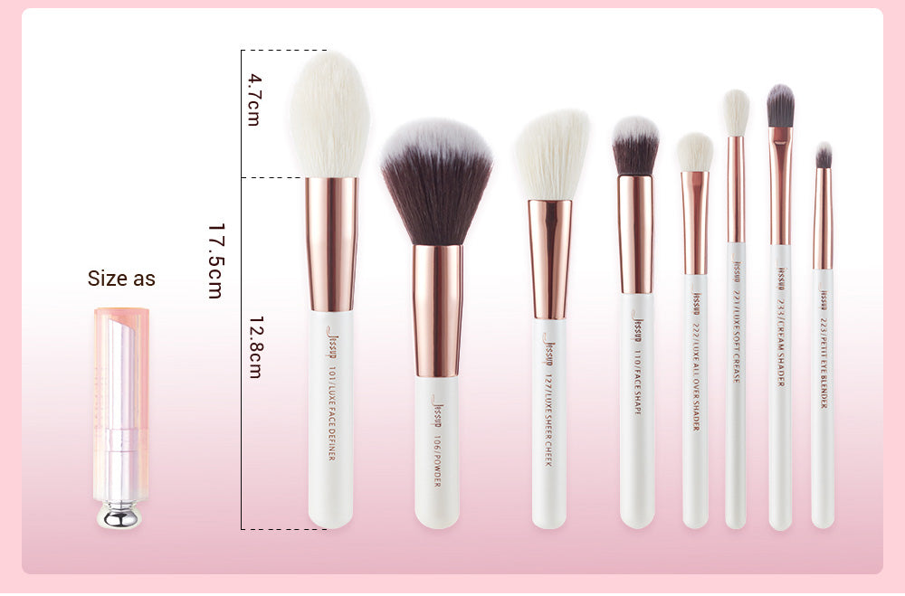 Professional Makeup brushes set, 6- 25pcs Makeup brush Natural Synthetic Foundation Powder Highlighter Pearl White T215