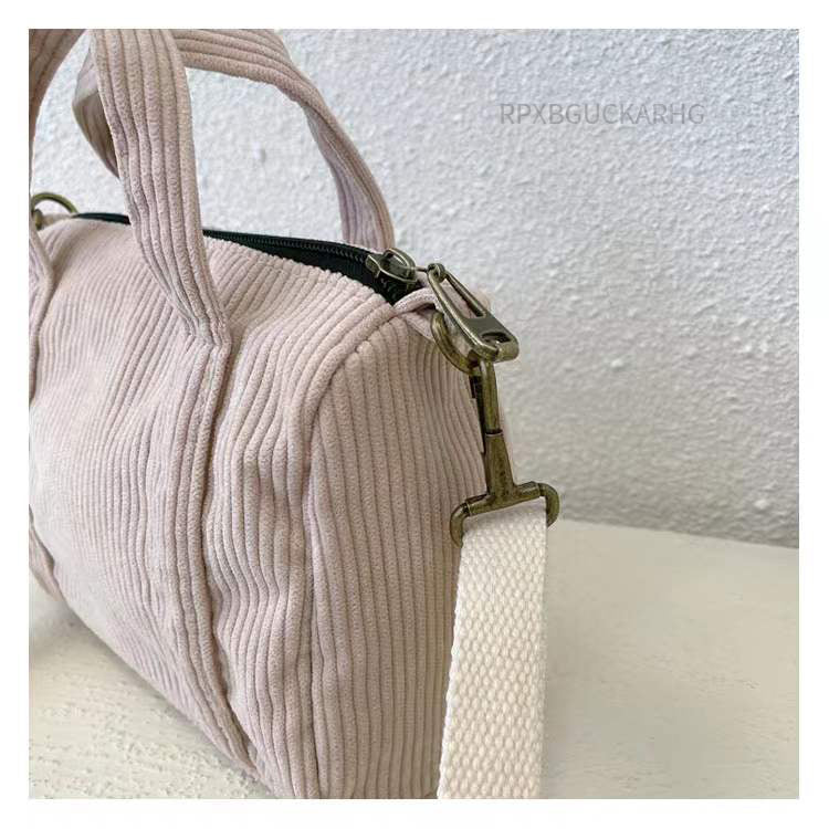 Cord-Umhängetasche für Damen, Vintage-Einkaufstaschen, Reißverschluss, für Mädchen, Studenten, Büchertasche, Handtaschen, lässige Tragetasche mit Außentasche