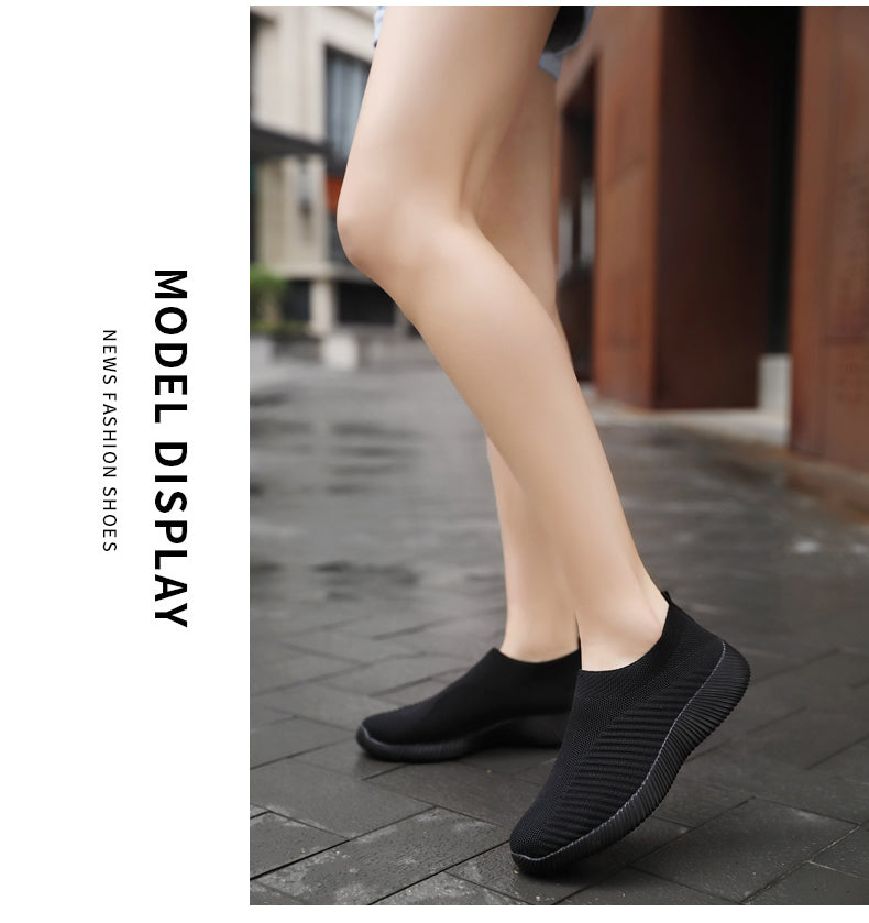 Women Vulcanized Shoes: High-Quality Slip-On Sneakers and Flats for Comfortable Walking and LoafingWalking Flat