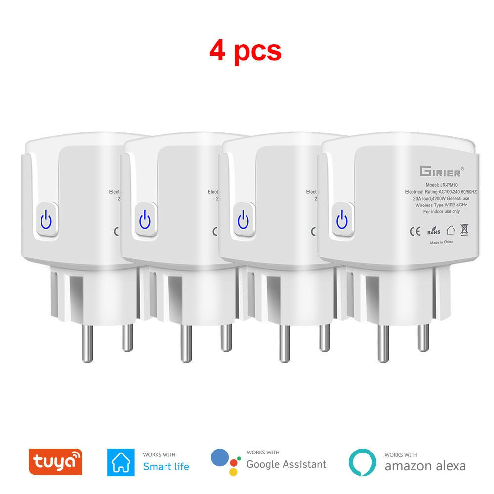 Wifi Smart Plug 20A EU Smart Steckdose mit Power Monitor Timer Funktion 4200W Kompatibel mit Alexa Google Home