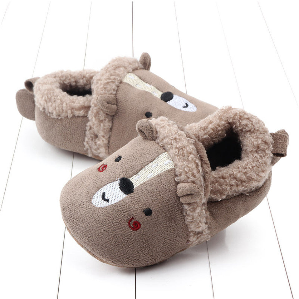 Baby Shoes Adorable Infant Slippers Toddler Baby Boy Girl Knit Crib Shoes Cute Cartoon Anti-slip Prewalker Baby Slippers