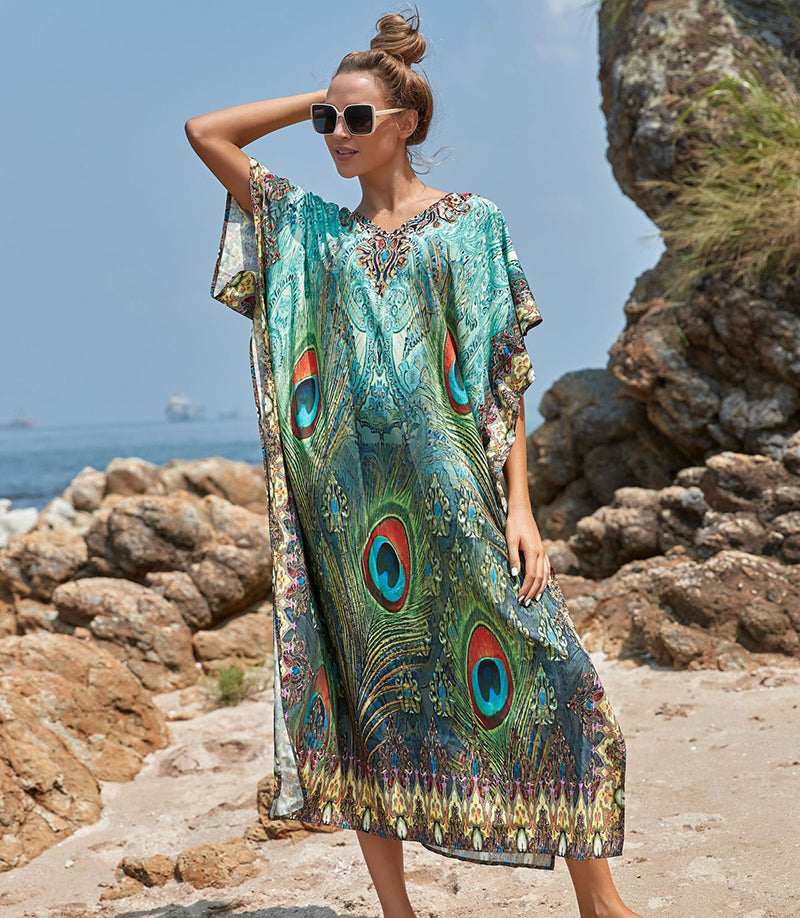 Strand Cover Up Robe Plage Vestido Playa Strand Pareo Badeanzug Cover Up Bademode Badeanzug Frauen Maxi Kleid