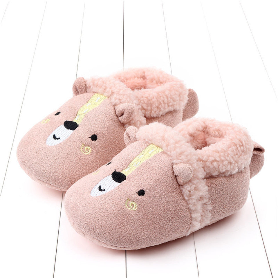 Baby Shoes Adorable Infant Slippers Toddler Baby Boy Girl Knit Crib Shoes Cute Cartoon Anti-slip Prewalker Baby Slippers