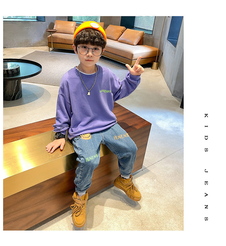 Boys Jeans Denim Trousers Kids Clothes Children Clothes Spring  Straight Cowboy Trousers Casual Pants 2-6 Years