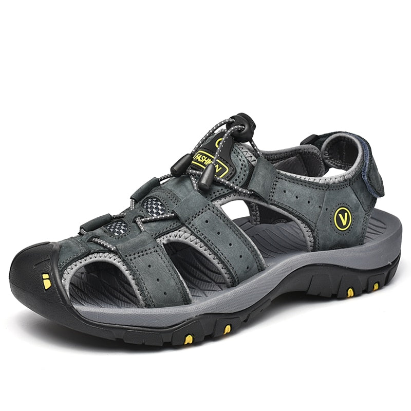 Echtes Leder Herren Schuhe Sommer Neue Große Größe Herren Mode Sandalen