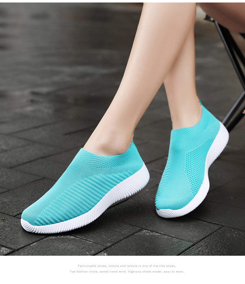 Women Vulcanized Shoes: High-Quality Slip-On Sneakers and Flats for Comfortable Walking and LoafingWalking Flat