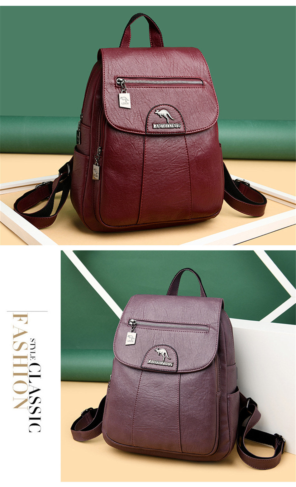 Women Soft Leather Backpacks, Vintage Female Shoulder Bags, Casual Travel Ladies Bagpack, School Bags