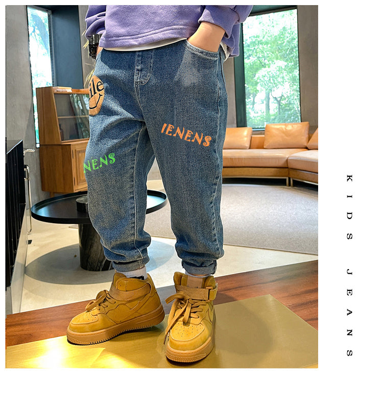 Boys Jeans Denim Trousers Kids Clothes Children Clothes Spring  Straight Cowboy Trousers Casual Pants 2-6 Years