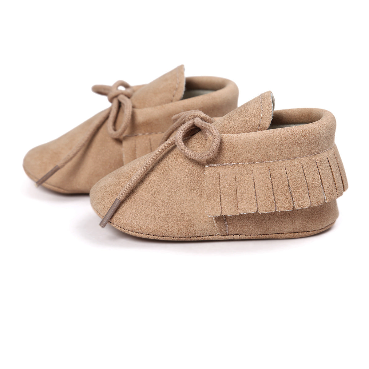 Newborn Shoes Infant Boy Girl Classical Lace-up Tassels Suede Sofe Anti-slip Toddler Crib Crawl Moccasins