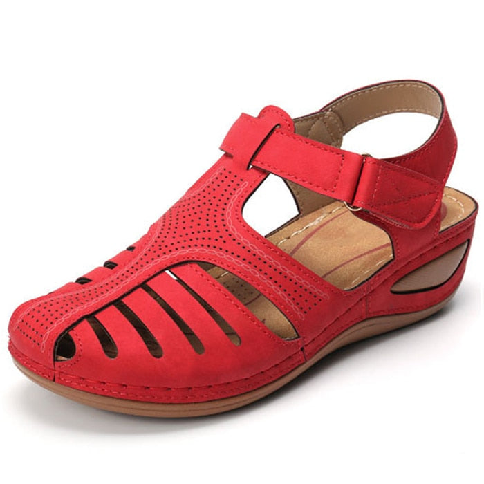 Sommer-Damensandalen, Damenschuhe mit weichem Boden, Plateausandalen, Gladiator-Absätze