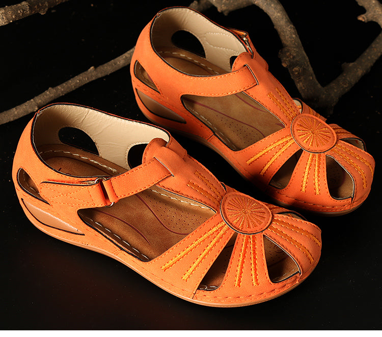 Sommer-Damensandalen, Damenschuhe mit weichem Boden, Plateausandalen, Gladiator-Absätze