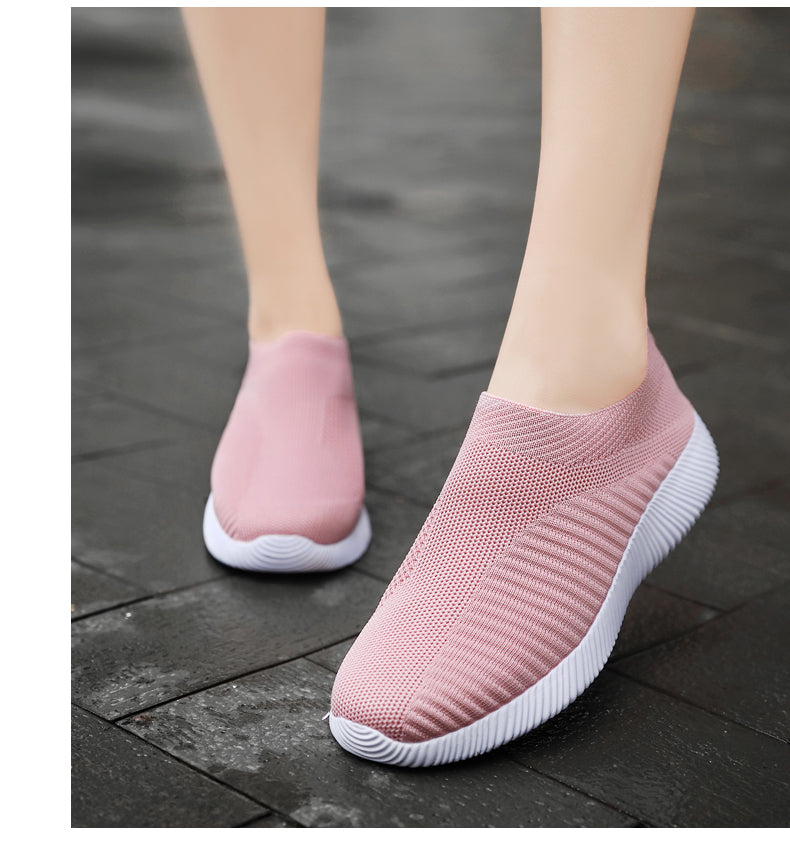 Women Vulcanized Shoes: High-Quality Slip-On Sneakers and Flats for Comfortable Walking and LoafingWalking Flat