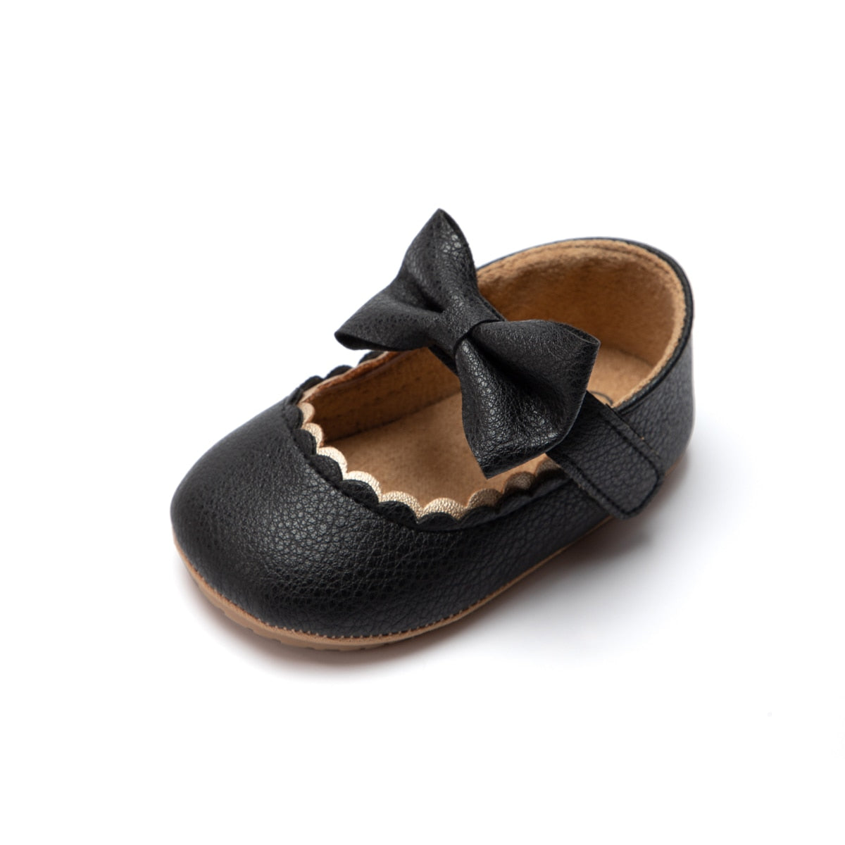 Chaussures décontractées pour bébé : premier marcheur plat avec nœud papillon pour bébé avec semelle souple en caoutchouc antidérapant pour nouveau-nés.