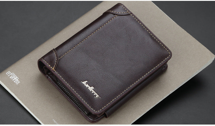 Leather Men Wallets High Quality, Zipper Desigh, Card Holder, Vintage Coin Holder, Men Wallets