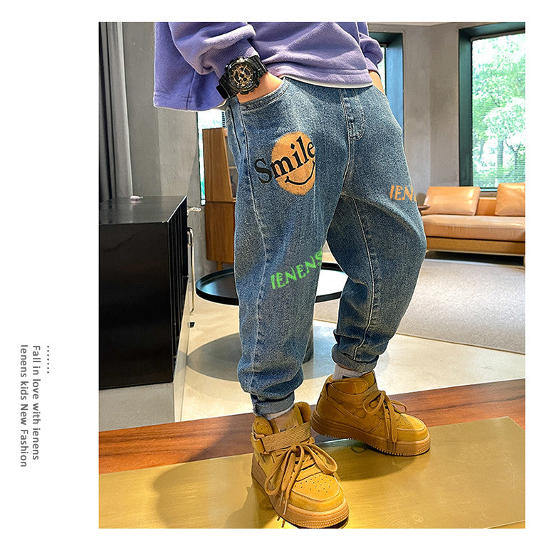 Boys Jeans Denim Trousers Kids Clothes Children Clothes Spring  Straight Cowboy Trousers Casual Pants 2-6 Years