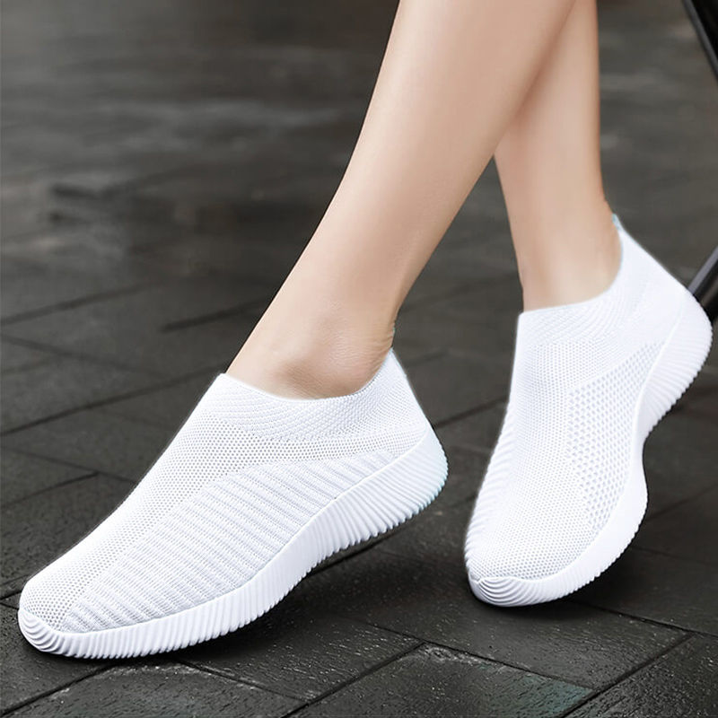 Women Vulcanized Shoes: High-Quality Slip-On Sneakers and Flats for Comfortable Walking and LoafingWalking Flat