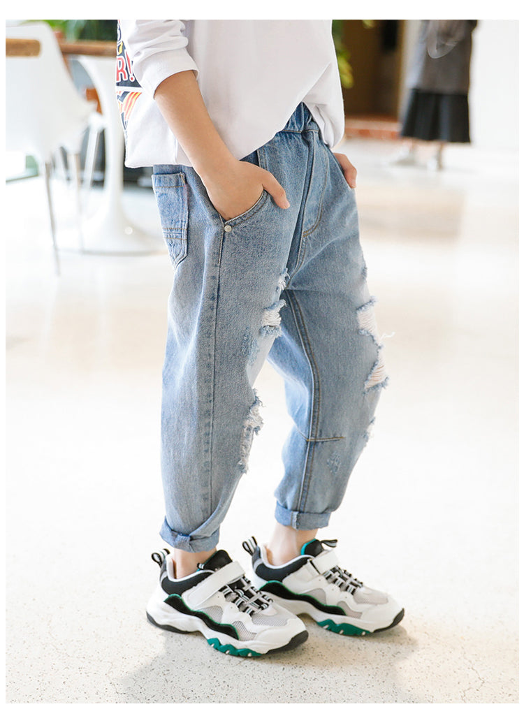 Boys Jeans Denim Trousers Kids Clothes Children Clothes Spring  Straight Cowboy Trousers Casual Pants 2-6 Years