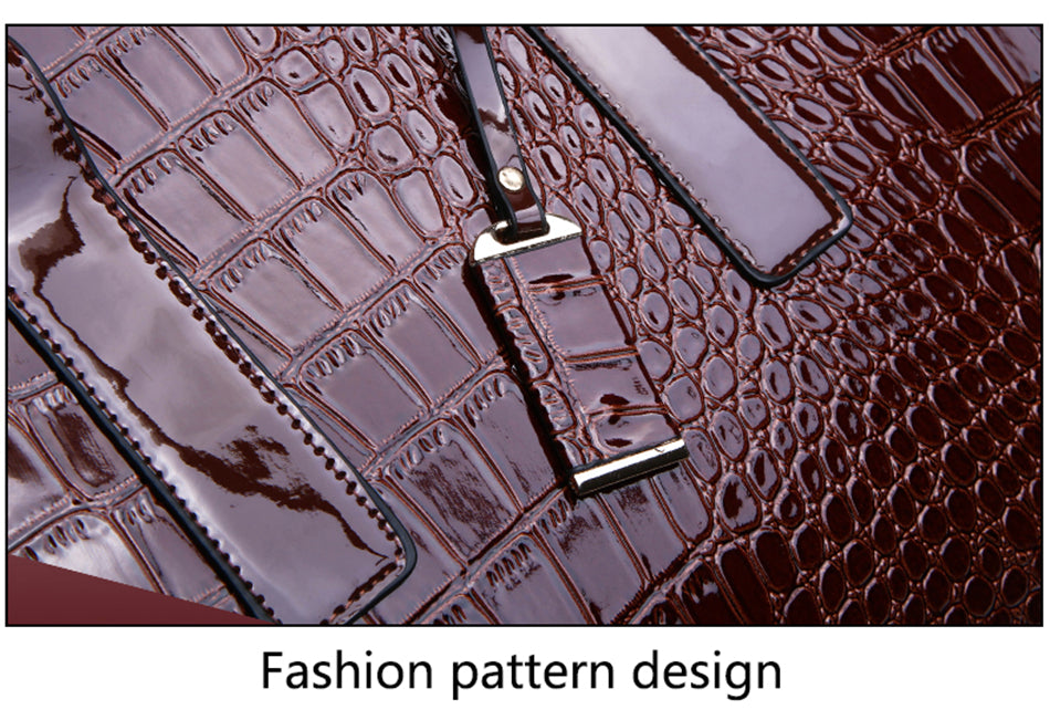 Leather Women Bags, Crocodile Female Crossbody Shoulder Hand Bags, Women High Quality Handbags