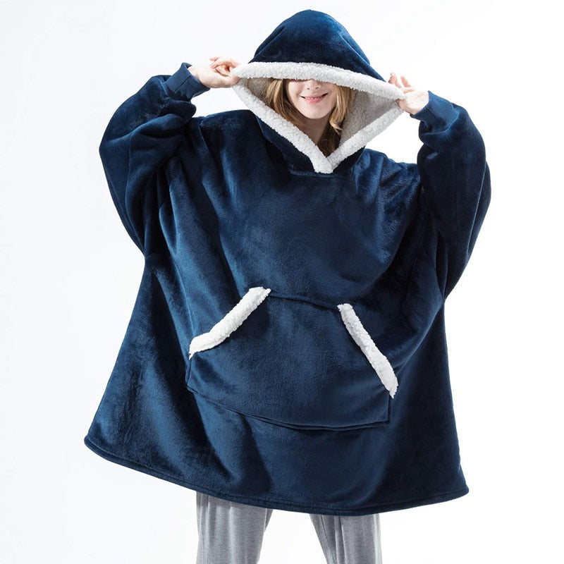 Oversized Hoodies Sweatshirt Women Winter Hoodies Fleece Blanket With Sleeves Pullover Oversize Women Hoody Sweatshirts