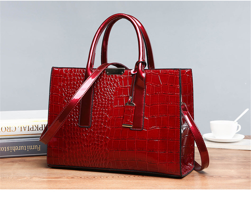 Leather Women Bags, Crocodile Female Crossbody Shoulder Hand Bags, Women High Quality Handbags