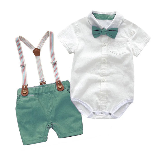 Vêtements pour bébé garçon, gentleman d'été, costumes d'anniversaire, fête de nouveau-né, coton doux, ensemble pour tout-petits