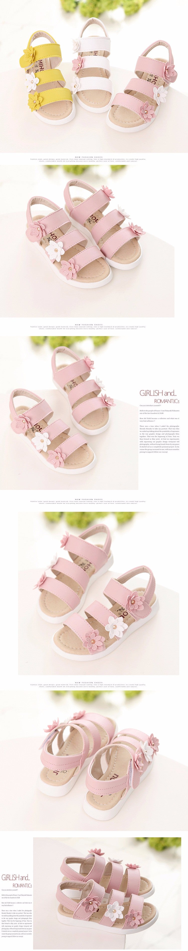 Summer Floral Princess Sandals for Girls - Stylish Gladiator Design with Sweet Softness and High Quality