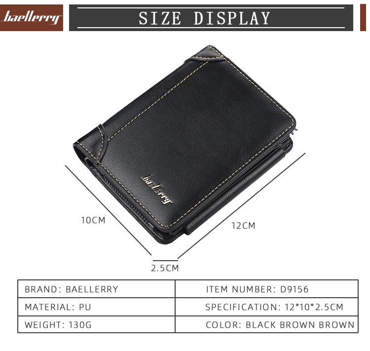 Leather Men Wallets High Quality, Zipper Desigh, Card Holder, Vintage Coin Holder, Men Wallets