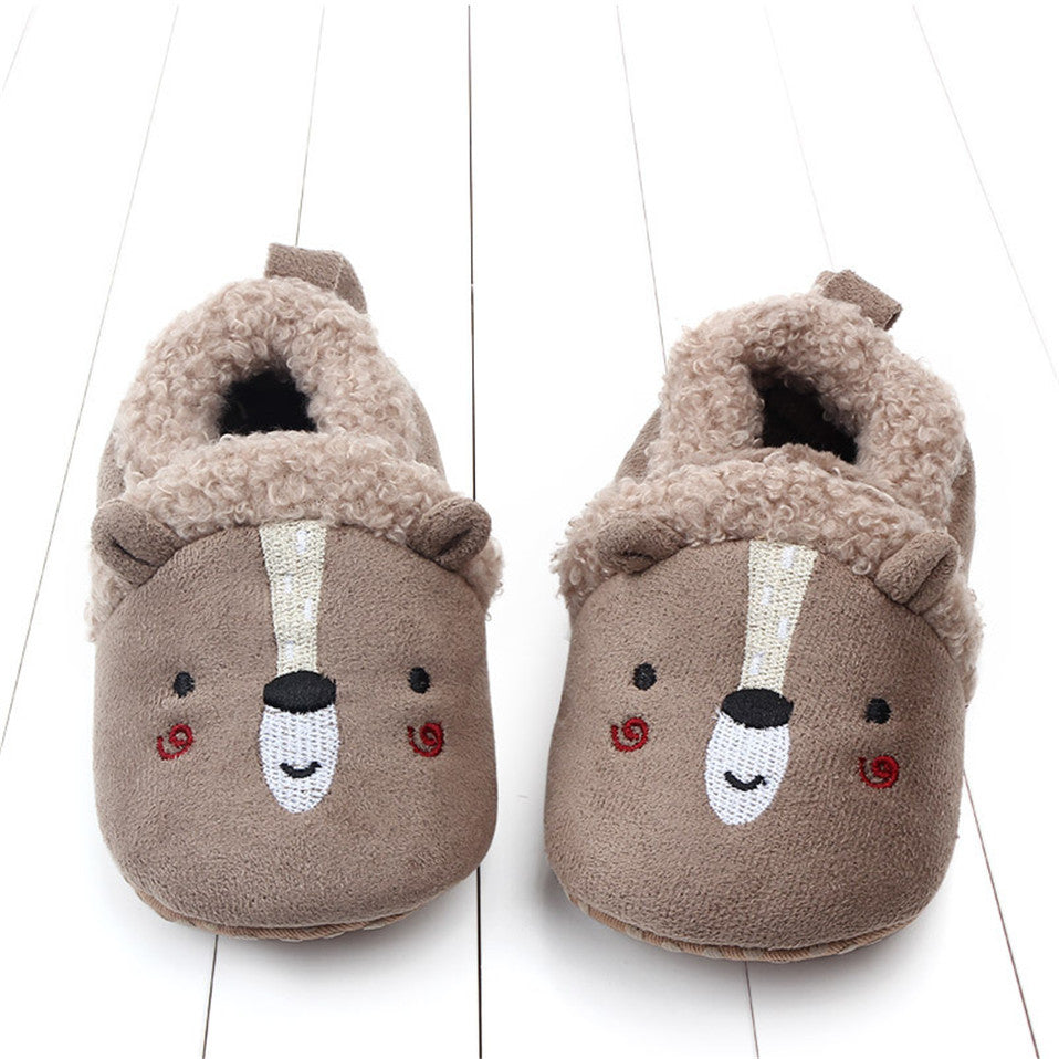 Babyschuhe Entzückende Säuglingshausschuhe für Kleinkinder, Jungen und Mädchen, gestrickte Krippenschuhe, niedliche Cartoon-Anti-Rutsch-Prewalker-Babyhausschuhe