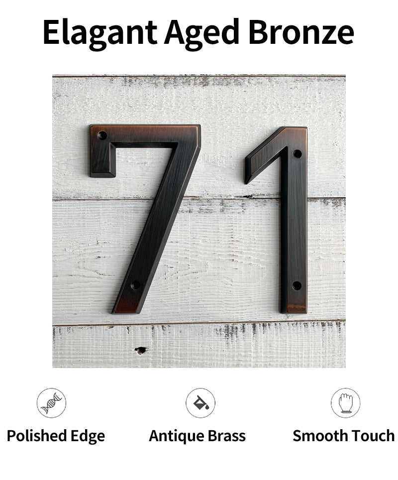 Aged Bronze 152mm Very Big House Number Door Address Number Zinc Alloy Screw Mounted Outdoor Address Sign 0-9