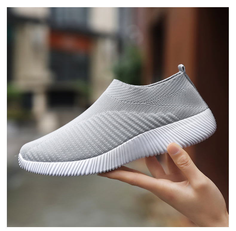 Women Vulcanized Shoes: High-Quality Slip-On Sneakers and Flats for Comfortable Walking and LoafingWalking Flat