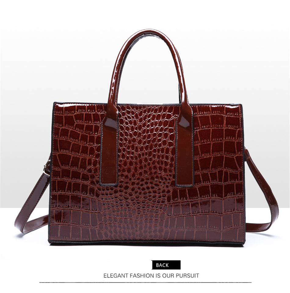 Leather Women Bags, Crocodile Female Crossbody Shoulder Hand Bags, Women High Quality Handbags