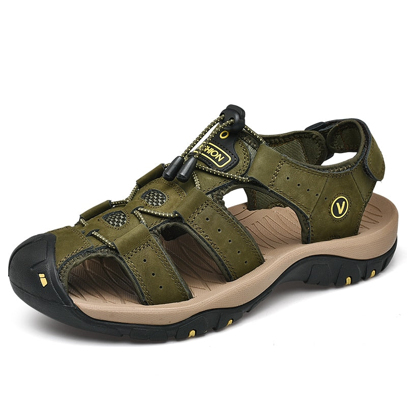 Echtes Leder Herren Schuhe Sommer Neue Große Größe Herren Mode Sandalen