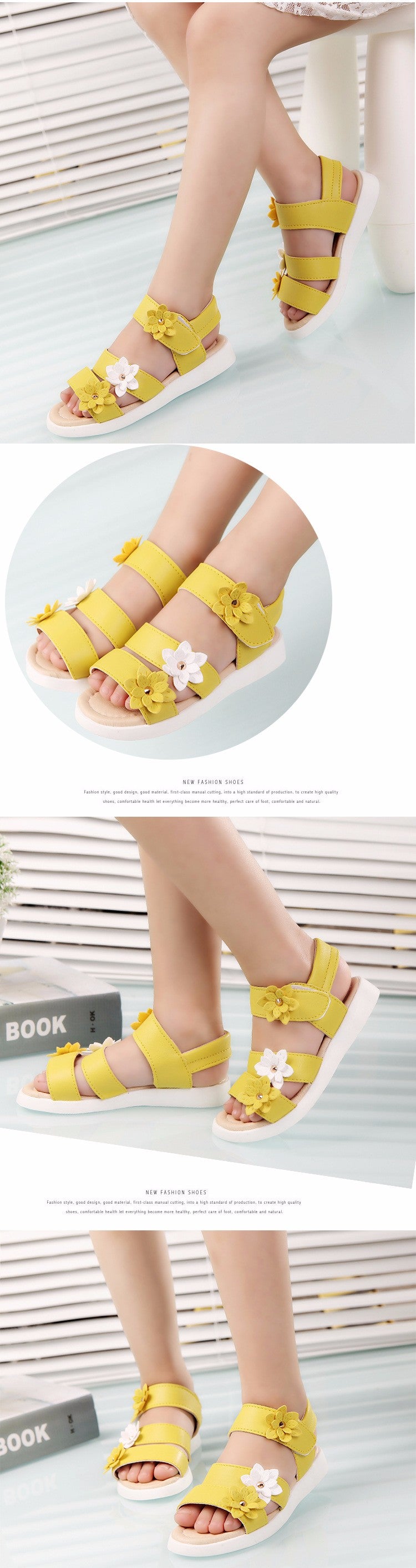 Summer Floral Princess Sandals for Girls - Stylish Gladiator Design with Sweet Softness and High Quality