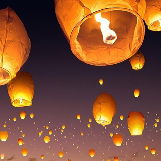 100 Paper Lantern Hot Air Balloon, Floating Sky Lanterns, Wedding, Party, Flying Chinese Sky Lanterns