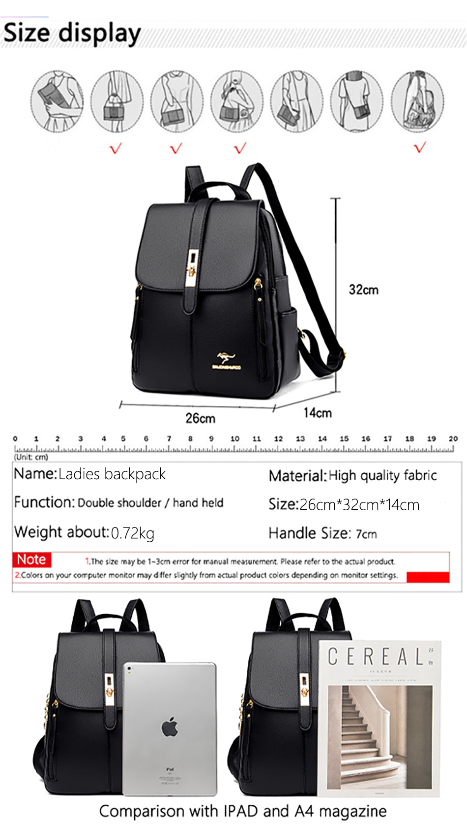 Damen-Rucksack mit großem Fassungsvermögen, hochwertige Vintage-Ledertasche für Damen, Schultaschen, Reiserucksack, Damen-Büchertasche, Rucksack