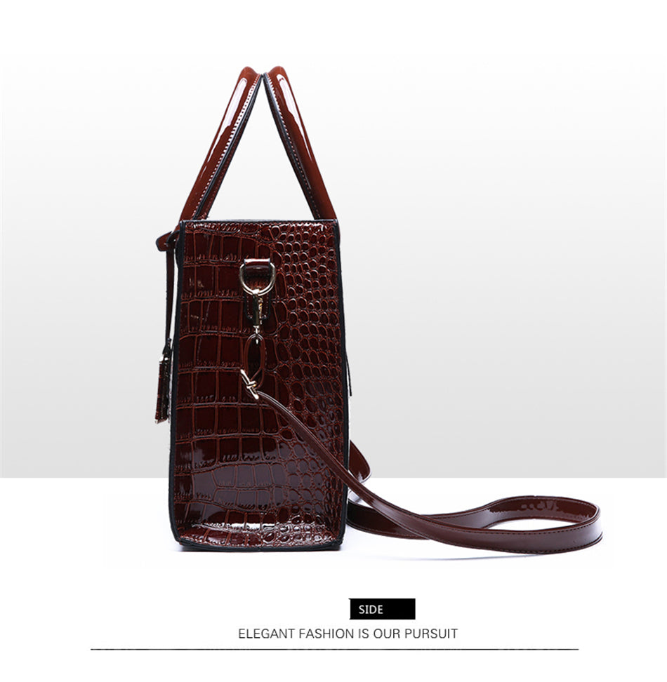 Leather Women Bags, Crocodile Female Crossbody Shoulder Hand Bags, Women High Quality Handbags