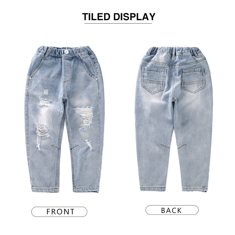 Boys Jeans Denim Trousers Kids Clothes Children Clothes Spring  Straight Cowboy Trousers Casual Pants 2-6 Years