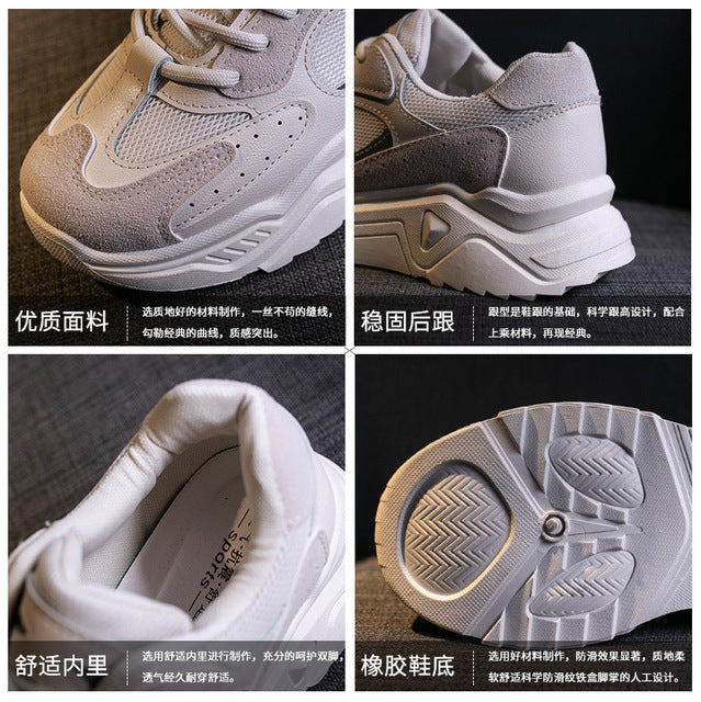 Women Sneakers Thick Bottom, Shoe Thick Bottom, Round Toe