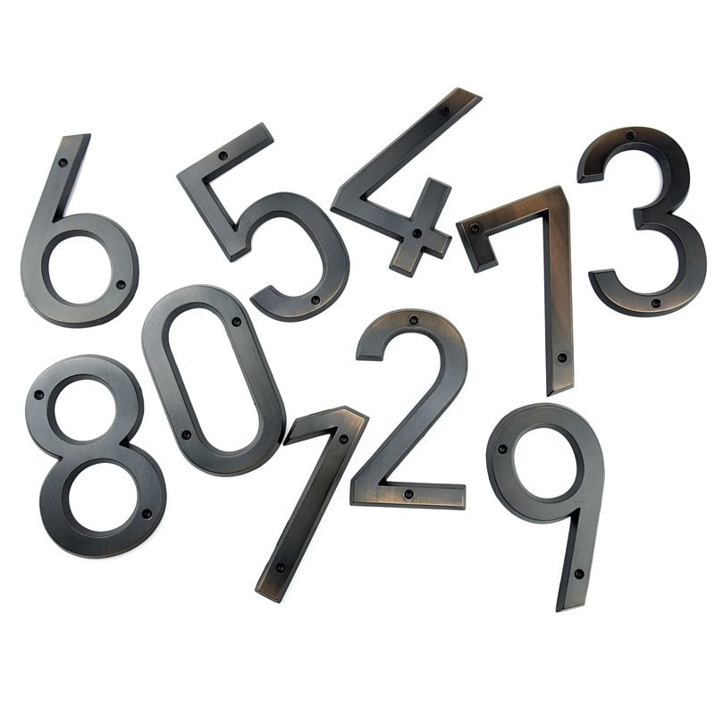 Aged Bronze 152mm Very Big House Number Door Address Number Zinc Alloy Screw Mounted Outdoor Address Sign 0-9