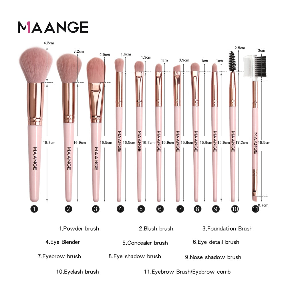 Make-up-Pinsel Pro Pink Brush, Set Puder-Lidschatten-Mischung, Eyeliner-Wimpern-Augenbrauen-Make-up, Beauty-Kosmetikpinsel