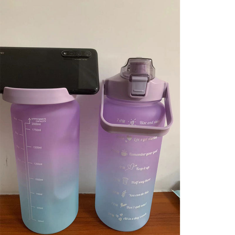 Wasserflasche, motivierende Trinkflasche, Sportwasserflasche, tragbare wiederverwendbare Plastikbecher, Outdoor-Reisen, Fitnessstudio