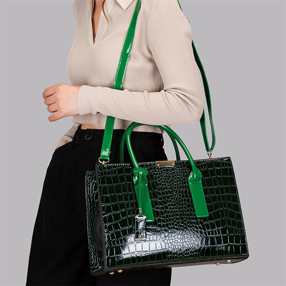 Leather Women Bags, Crocodile Female Crossbody Shoulder Hand Bags, Women High Quality Handbags