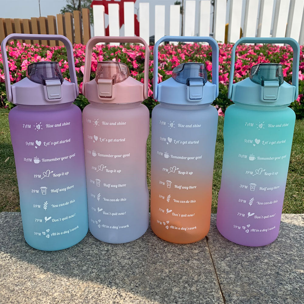 Wasserflasche, motivierende Trinkflasche, Sportwasserflasche, tragbare wiederverwendbare Plastikbecher, Outdoor-Reisen, Fitnessstudio