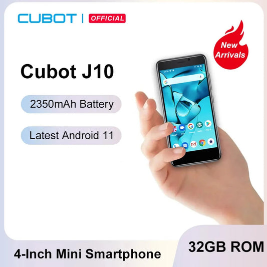 Cubot J10, Android 11-Smartphone, 4-Zoll-Bildschirm, MINI-Mobiltelefone, 32 GB ROM, Dual-SIM, 3G, Face ID, 2350 mAh, 5 MP, Celular-Smartphone