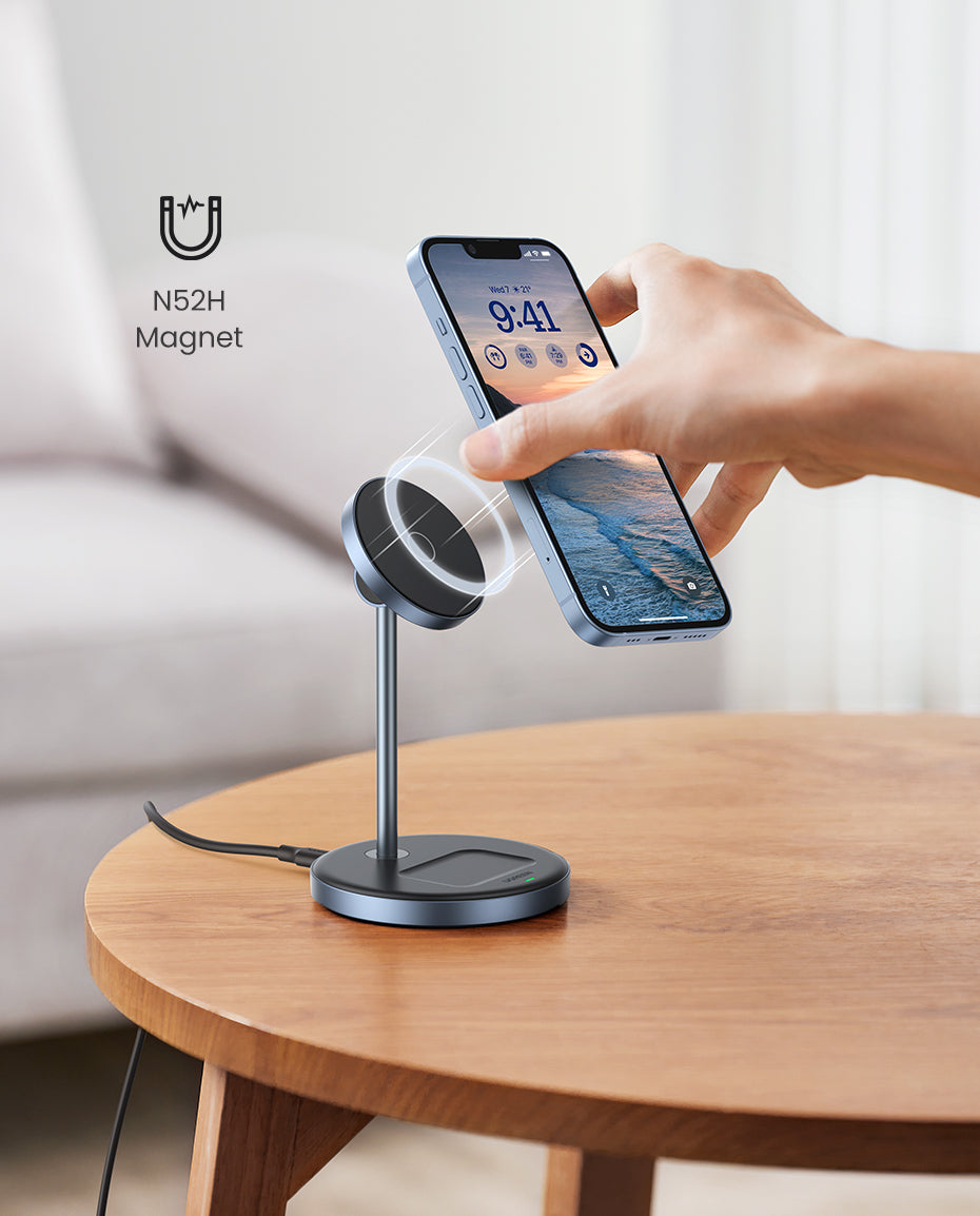 Magnetic Wireless Charger, Stand 20W Max Power, 2-in-1 Charging Stand, iPhone, AirPods, Fast Charger