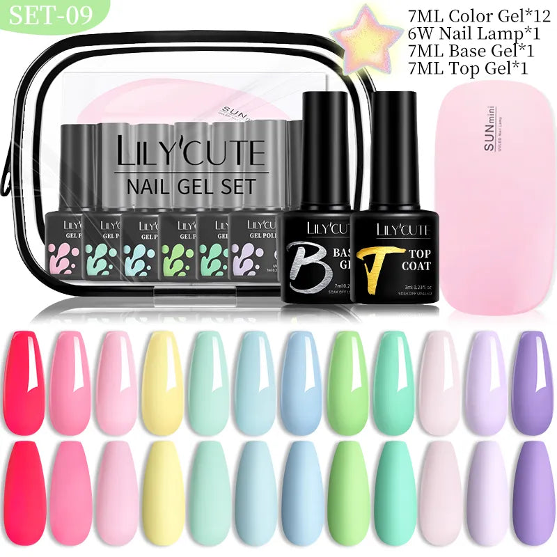 10PCS/SET Gel Nail Polish, Reflective Glitter, Magnetic Gel, Set Magnetic Stick, Soak Off Nail Art