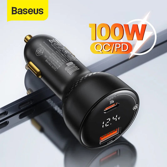 100W USB Car Charger, Quick Charge 4.0, QC4.0, QC3.0, Type C USB, AUTO Charger, PD Fast Charging, Mobile Phone Charger